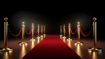 Red carpet staircase background, VIP entrance, night award ceremony
