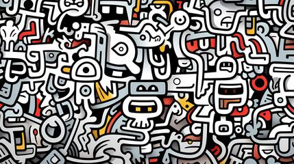 Abstract seamless doodle background, artistic background