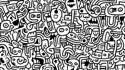 Obraz premium Abstract seamless doodle background, artistic background