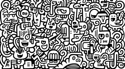 Fototapeta premium Abstract seamless doodle background, artistic background