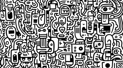 Abstract seamless doodle background, artistic background