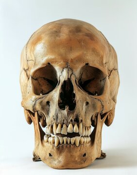 Death human skull. Generative AI technology.	
