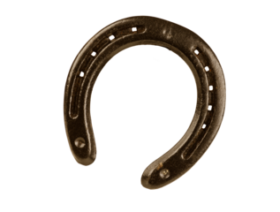 Metal horseshoe isolated on transparent background. PNG image.
