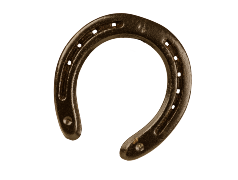 Metal horseshoe isolated on transparent background. PNG image.
