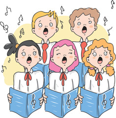 Students singing in the school choir.