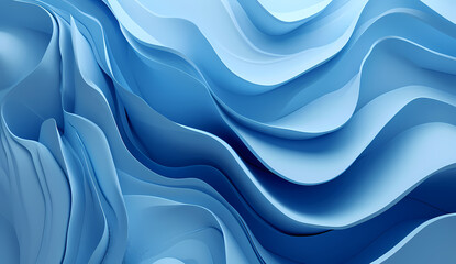 Blue Wavy Lines in a Minimalist Abstract Background