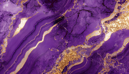 Purple marble and gold abstract background texture. marbling with natural luxury style lines of...