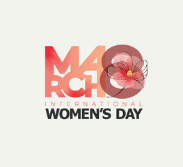 8 March, Happy International Women's Day, Women's History Month banner. Vector illustration. 