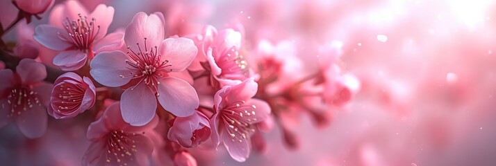 Fototapeta na wymiar Abstract Spring Nature Background Sakura Pink, Banner Image For Website, Background, Desktop Wallpaper