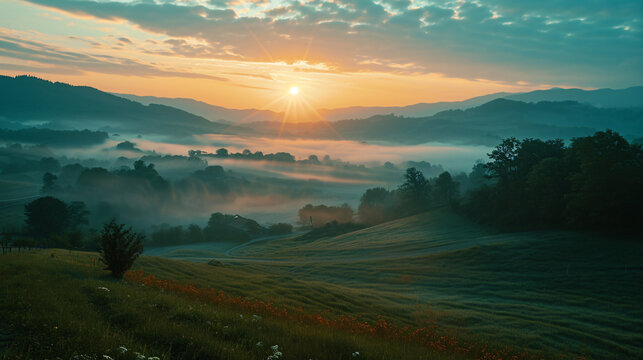 A beautiful morning paysage of the naure