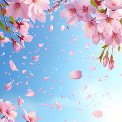 Sakura blooming on branches