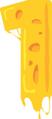 Melted Cheese in The Form Of a Number 