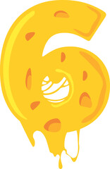 Melted Cheese in The Form Of a Number 