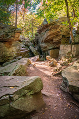 Rocky Boulder Trail at Ricketts Glen State Park, in Columbia, Luzerne, and Sullivan counties in Pennsylvania