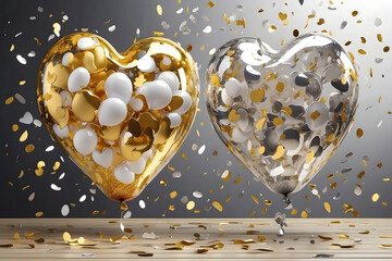 Romantic 3D Design Illustrating Two Hearts Entwined in Love, Perfect  for Valentine's Day, Weddings and Celebrations