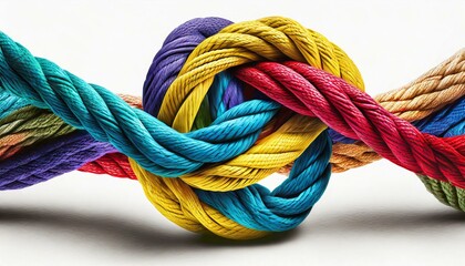 Strength in Color: Teamwork Symbolized by a Vibrant Woven Knot"