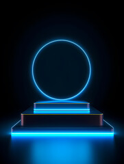 Modern round product advertising podium, booth, stage, product background, promotional event background