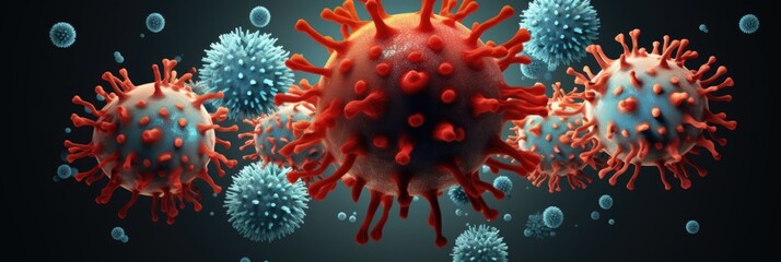 Corona virus in microbiology - obrazy, fototapety, plakaty