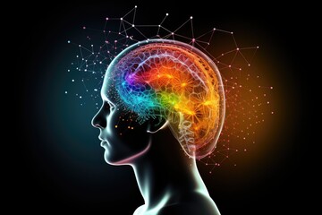Creative colorful Brain Puzzle cerebral journey - vibrant jigsaw of cognition. Cognitive mapping, depths of Ependymoma unraveling cognitive constructs. Excitatory mind neurotransmitter, navigate maze