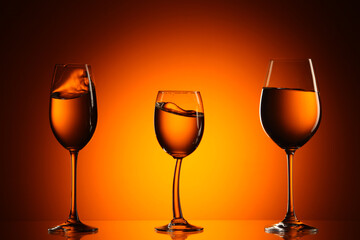 Three glasses of wine, horizontal picture