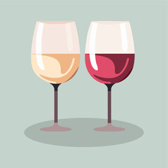 glasses of wine vector