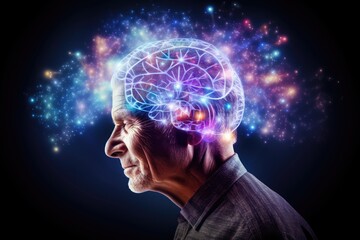 Brain puzzle, captivating jigsaw multicolored cognition. Neurotransmitter, brain network plasticity, learning strategie. Spatial orientation occipital bone, longterm depression (LTD) enigmatic pattern