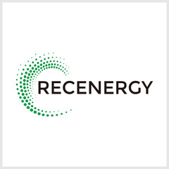Recenergy logo Modern energy logo and business card design. solution, positive, modern, energy, icon, Premium Vector