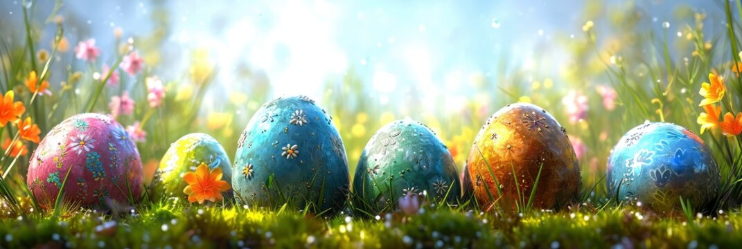 Easter Bunny Eggs, Banner Image For Website, Background, Desktop Wallpaper