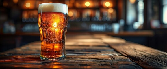 Obraz premium Glass Beer On Background Wooden Wall, HD, Background Wallpaper, Desktop Wallpaper