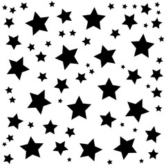 black stars pattern on white background