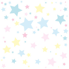 Premium background of pastel colored stars on white background
