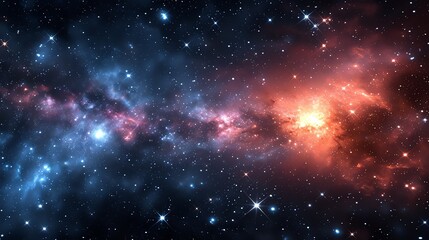 Starry Nebula and Interstellar Clouds - obrazy, fototapety, plakaty