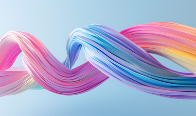 Octane Render of Twisted Shape with Pastel colors Strings