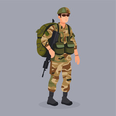 Vector flat military veteran