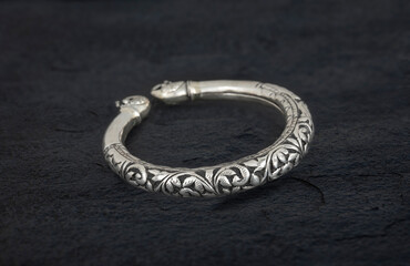 Bracelet 925 isolated on black background