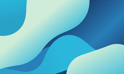 White Blue Waves Abstract Banner Design Background, Vector and Illustration