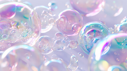 Pink and Blue Shiny Bubbles with Color Gradations - obrazy, fototapety, plakaty