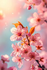 A close-up view of a bunch of flowers growing on a tree. This image can be used to add a touch of nature and beauty to any project or design