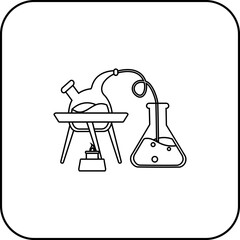 Line Square Science Tube Icon