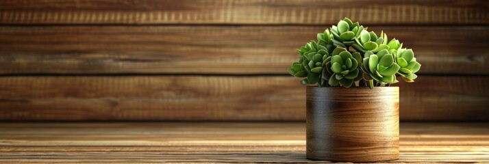 Green Succulent Plant Pot On Wooden, Banner Image For Website, Background, Desktop Wallpaper