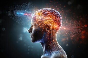 Brain neuron, creativity colorful canvas of cognition. Axon attraction navigate neural imaginarium, fostering originality. Amidst higher order thinking, cultural nuances neuroscience, PET metabotropic