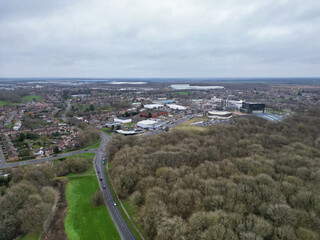 Aerial View of Corby City of Northamptonshire England United Kingdom. November 1st, 2023