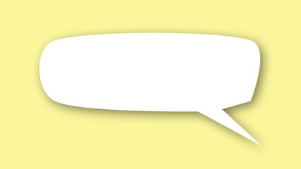 white speech bubble with yellow background. space for text. abstract blank area for rill text of font.