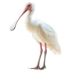 Obraz premium African spoonbill in natural pose isolated on white background, photo realistic