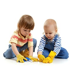 Person In Work Business and House in White Background