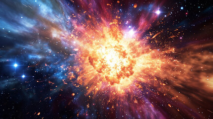 An explosion in outer space - obrazy, fototapety, plakaty