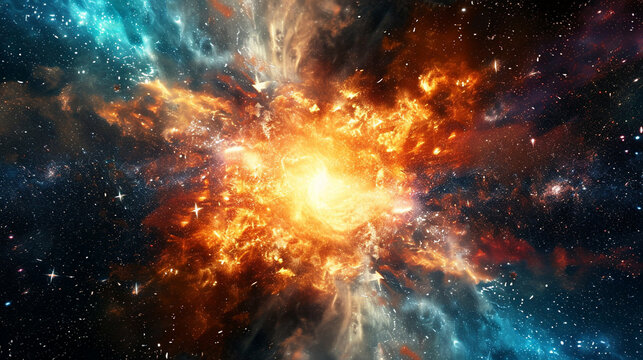 An explosion in outer space
