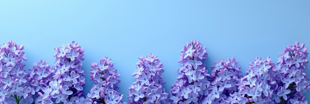 Spring Creative Flatlay Lilac Flowers, Banner Image For Website, Background, Desktop Wallpaper