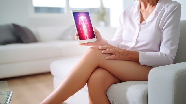 AI Telemedic application of nerve and bone pain, discussing with doctor and showing diagnosis and state of pain, AI Telemedic concept
