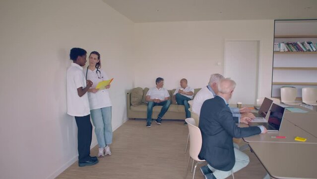 lifestyle of medical professional doctors in staff room